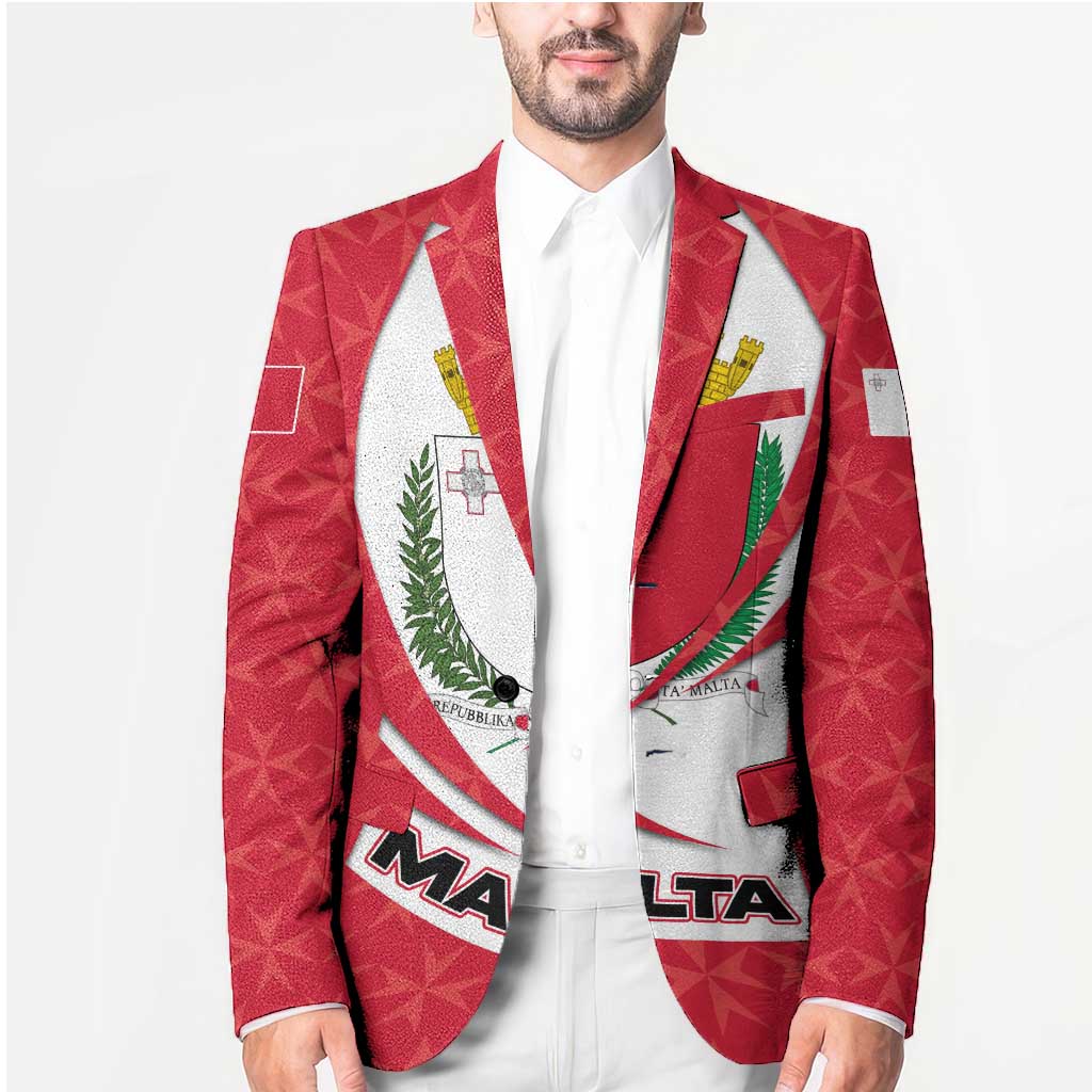 Malta Blazer with Red White Swirl Design - Wonder Print Shop