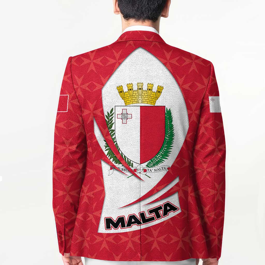 Malta Blazer with Red White Swirl Design - Wonder Print Shop