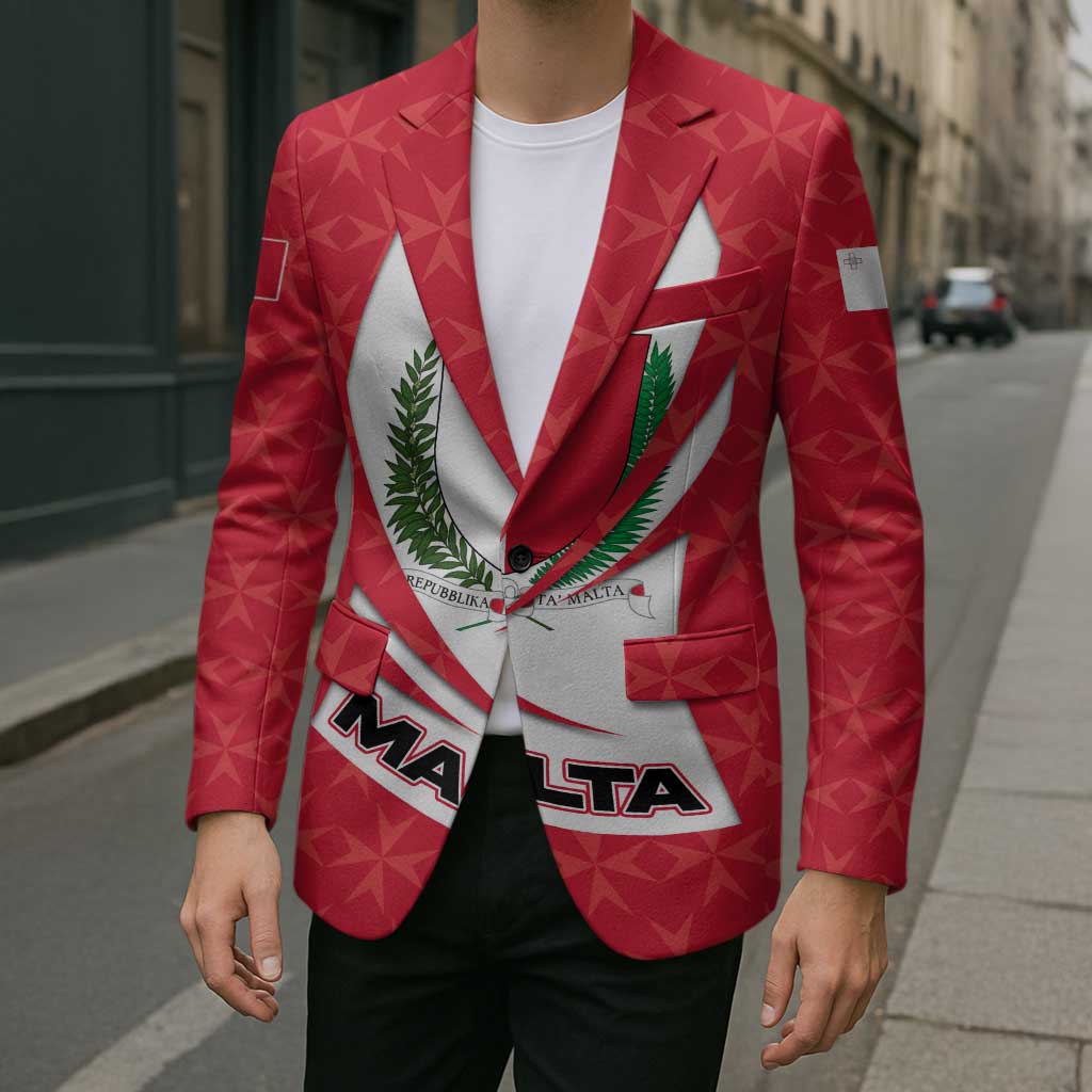 Malta Blazer with Red White Swirl Design - Wonder Print Shop