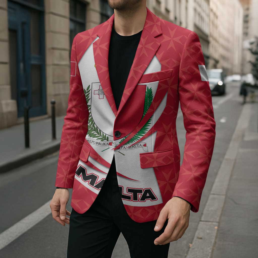 Malta Blazer with Red White Swirl Design - Wonder Print Shop