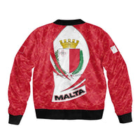 Malta Bomber Jacket with Red White Swirl Design - Wonder Print Shop