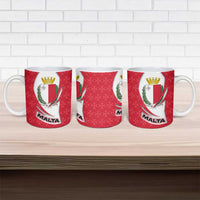 Malta Ceramic Mug with Red White Swirl Design - Wonder Print Shop