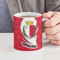 Malta Ceramic Mug with Red White Swirl Design - Wonder Print Shop