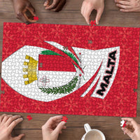 Malta Puzzle with Red White Swirl Design - Wonder Print Shop