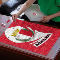 Malta Puzzle with Red White Swirl Design - Wonder Print Shop