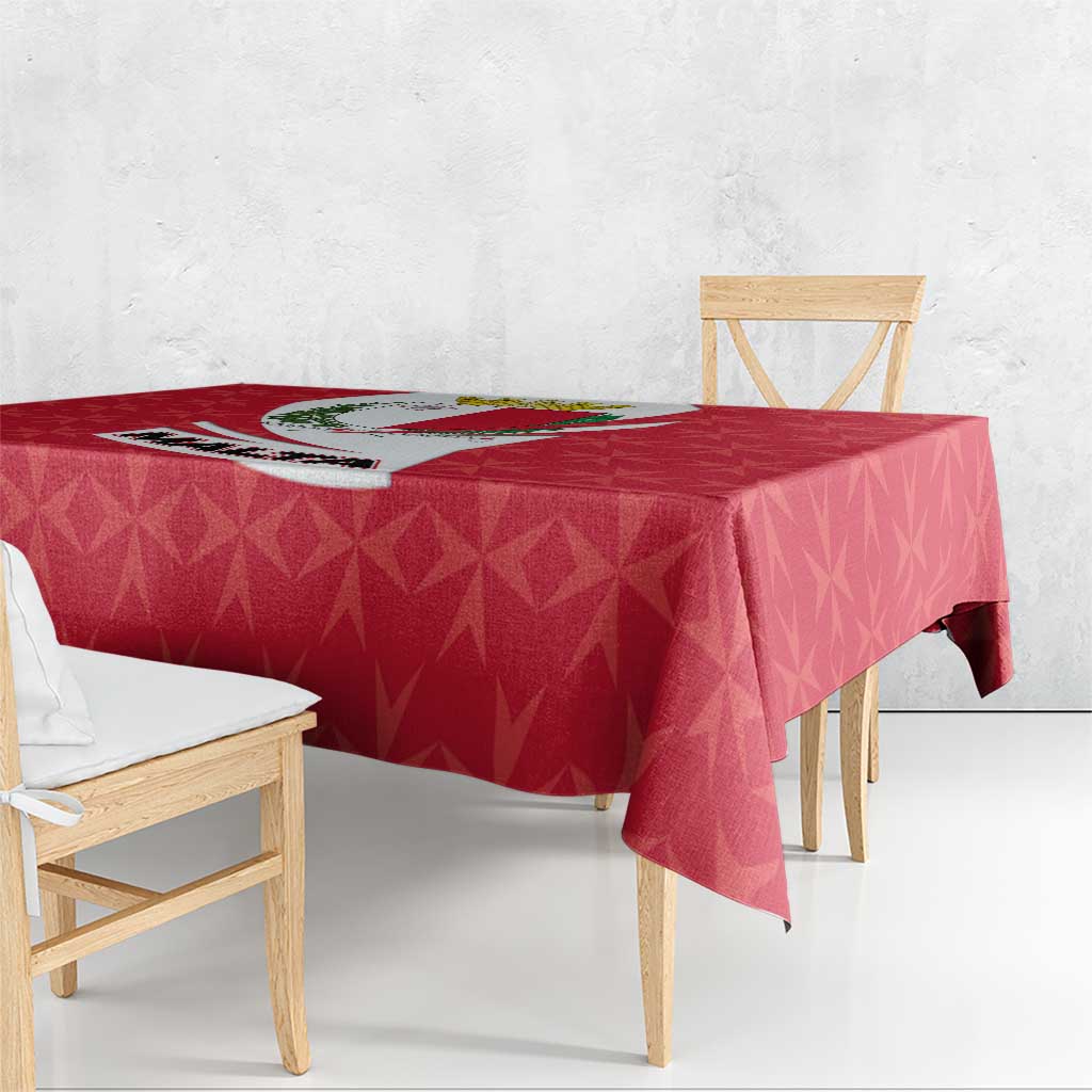 Malta Tablecloth with Red White Swirl Design - Wonder Print Shop