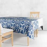 Malta Tablecloth with Blue White Tile Design and Maltese Cross Pattern - Wonder Print Shop