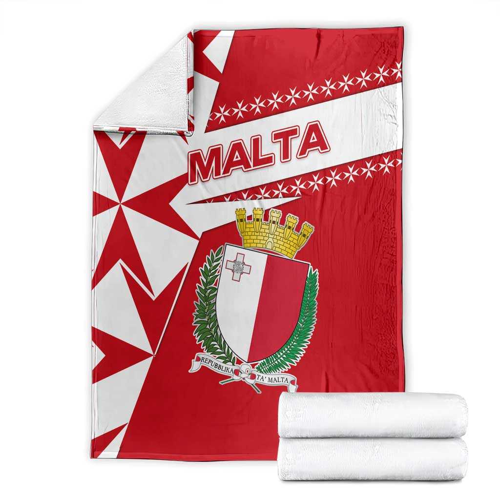 Malta Blanket with Red White Starburst Design - Wonder Print Shop