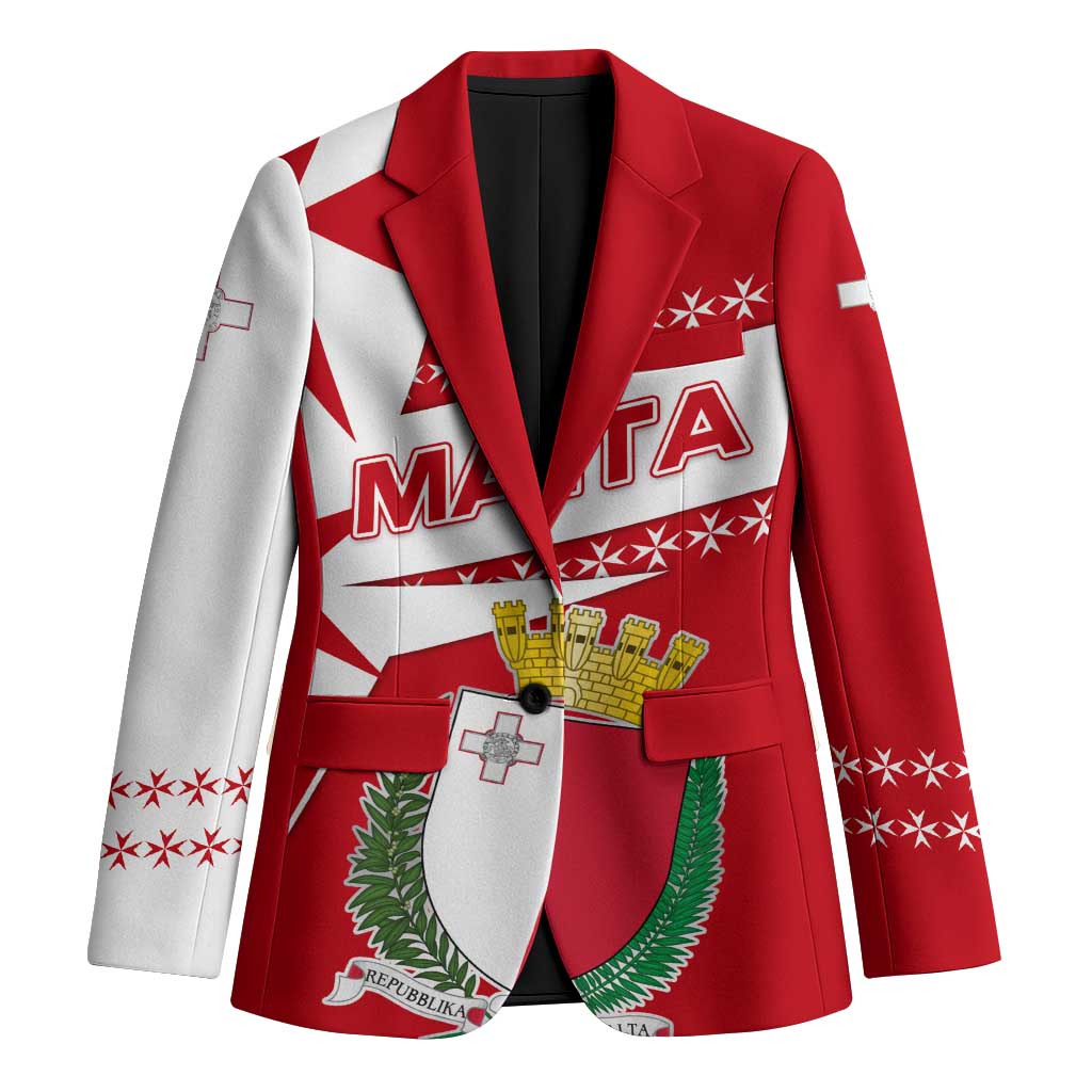 Malta Blazer with Red White Starburst Design - Wonder Print Shop