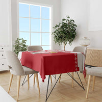 Malta Tablecloth with Red White Starburst Design - Wonder Print Shop
