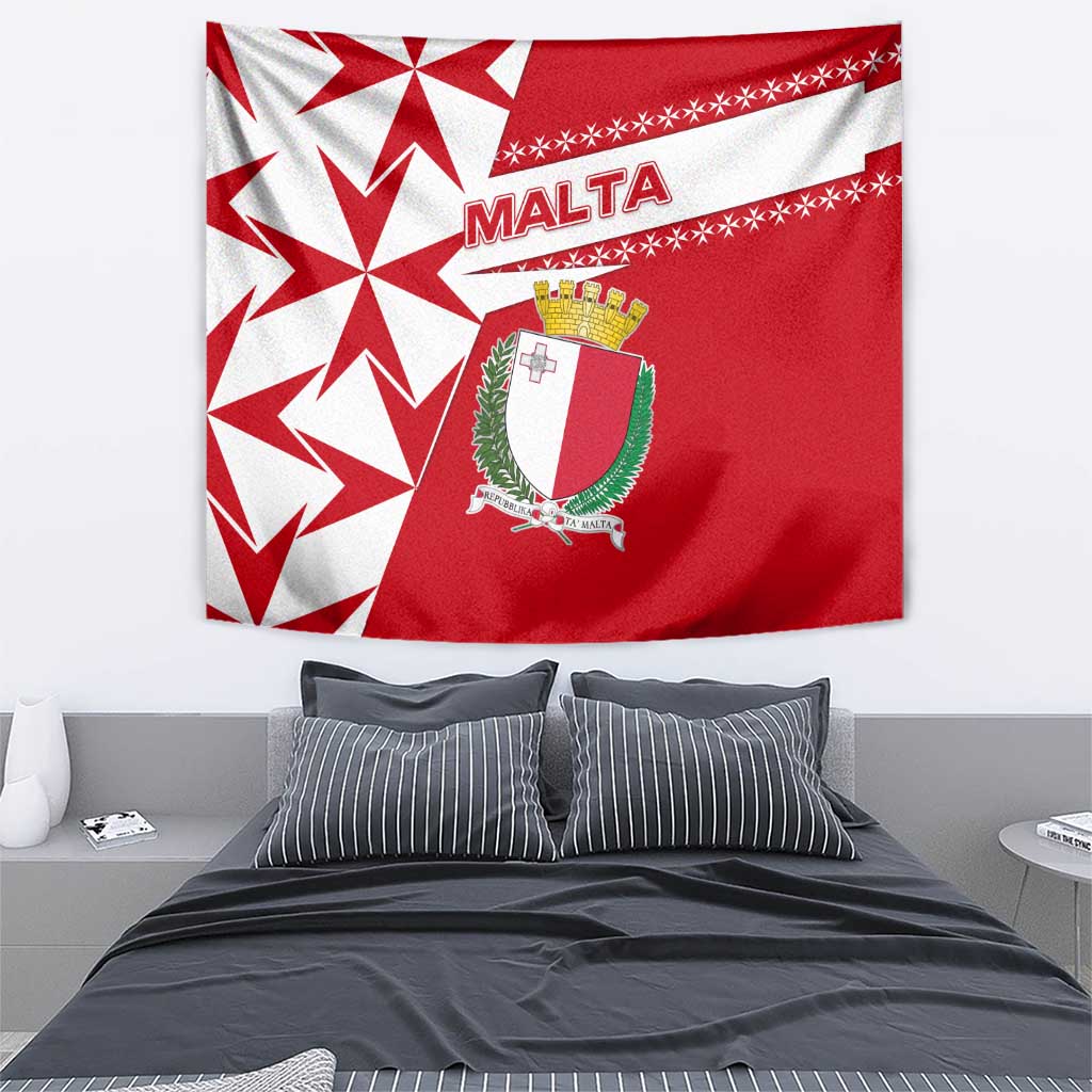 Malta Tapestry with Red White Starburst Design - Wonder Print Shop