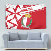 Malta Tapestry with Red White Starburst Design - Wonder Print Shop