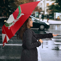 Malta Umbrella with Red White Starburst Design - Wonder Print Shop