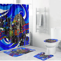 Belize Independence Day 1981 Bathroom Set Toucan Mayan Pyramid Black Orchid Patriotic