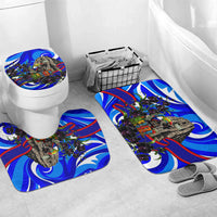 Belize Independence Day 1981 Bathroom Set Toucan Mayan Pyramid Black Orchid Patriotic