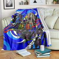 Belize Independence Day 1981 Blanket Toucan Mayan Pyramid Black Orchid Patriotic