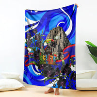 Belize Independence Day 1981 Blanket Toucan Mayan Pyramid Black Orchid Patriotic