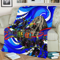Belize Independence Day 1981 Blanket Toucan Mayan Pyramid Black Orchid Patriotic