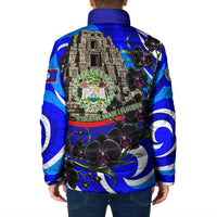 Belize Independence Day 1981 Padded Jacket Toucan Mayan Pyramid Black Orchid Patriotic