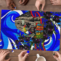 Belize Independence Day 1981 Puzzle Toucan Mayan Pyramid Black Orchid Patriotic