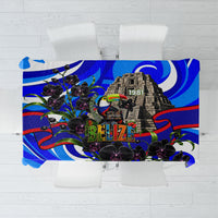 Belize Independence Day 1981 Tablecloth Toucan Mayan Pyramid Black Orchid Patriotic