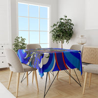 Belize Independence Day 1981 Tablecloth Toucan Mayan Pyramid Black Orchid Patriotic