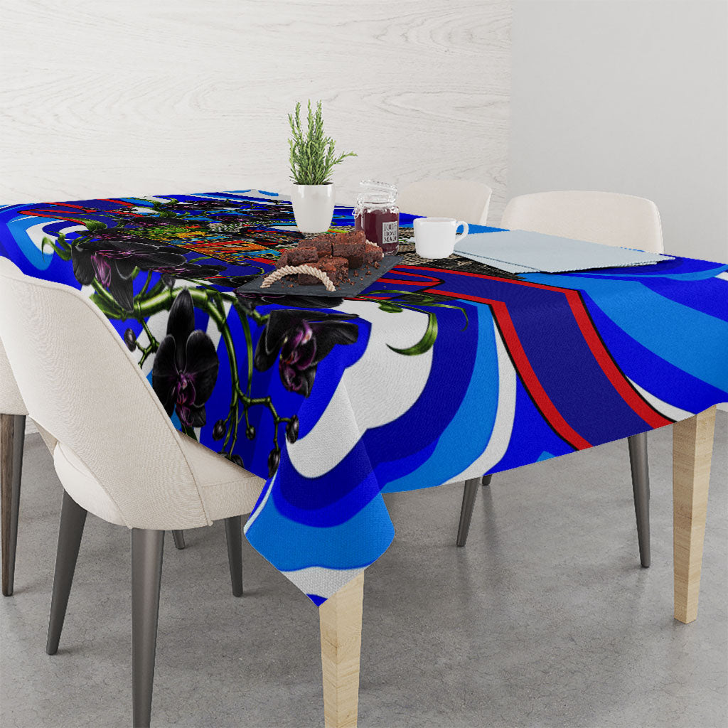Belize Independence Day 1981 Tablecloth Toucan Mayan Pyramid Black Orchid Patriotic