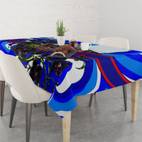 Belize Independence Day 1981 Tablecloth Toucan Mayan Pyramid Black Orchid Patriotic