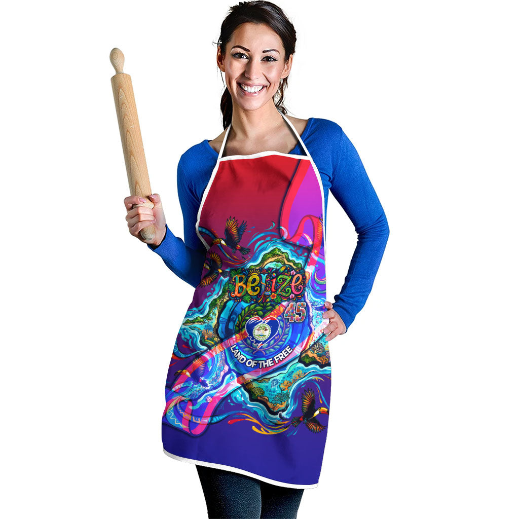 Belize Independence Day September 21 Apron Vibrant Tropical Sea Turtle Patriotic