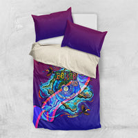 Belize Independence Day September 21 Bedding Set Vibrant Tropical Sea Turtle Patriotic