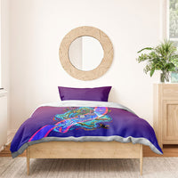 Belize Independence Day September 21 Bedding Set Vibrant Tropical Sea Turtle Patriotic