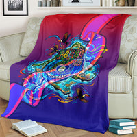 Belize Independence Day September 21 Blanket Vibrant Tropical Sea Turtle Patriotic
