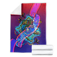 Belize Independence Day September 21 Blanket Vibrant Tropical Sea Turtle Patriotic