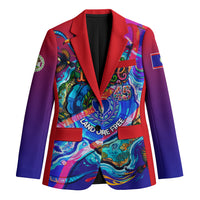 Belize Independence Day September 21 Blazer Vibrant Tropical Sea Turtle Patriotic