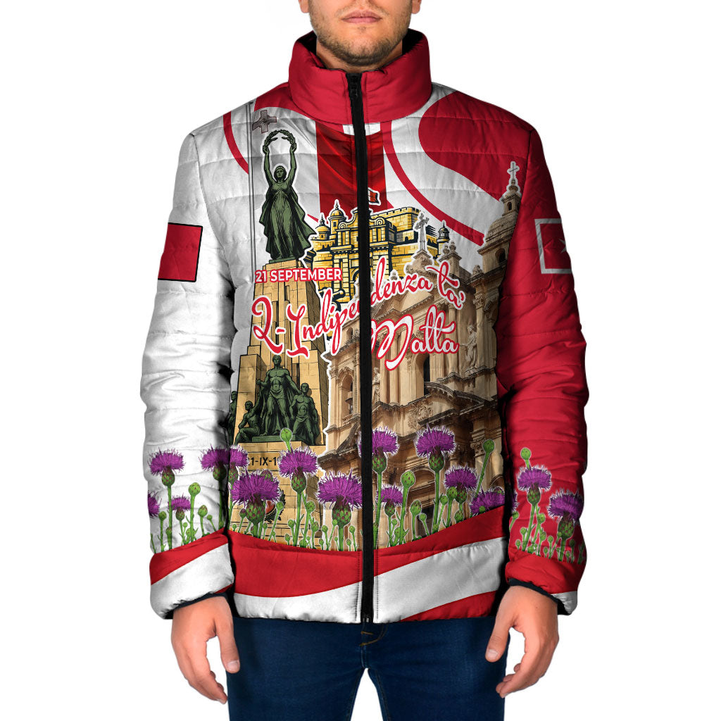 Malta Independence Day Padded Jacket Maltese Flag Cross Knight Born By The Sea