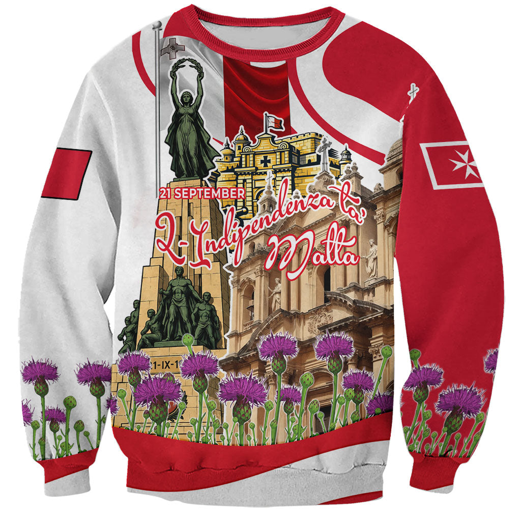 Malta Independence Day Sweatshirt Maltese Flag Cross Knight Born By The Sea
