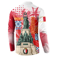 Malta Independence Day Button Sweatshirt Maltese Flag Monument Coat Of Arms Halftone