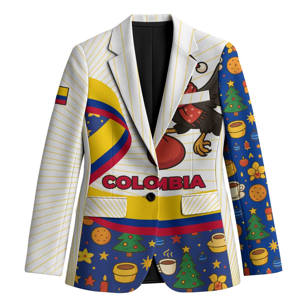 Colombia Christmas Blazer with Santa Condor Gift Bag and Holiday Food Pattern - Wonder Print Shop