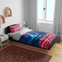 Norway Christmas Bedding Set with Northern Lights Snowflake Pattern and Nordic Forest - Wonder Print Shop