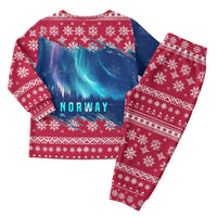 Norway Christmas Pajama Set with Northern Lights Snowflake Pattern and Nordic Forest - Wonder Print Shop