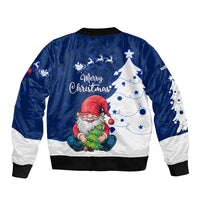 Norway Christmas Bomber Jacket with Nordic Gnome Santa White Tree and Snowflake - Wonder Print Shop