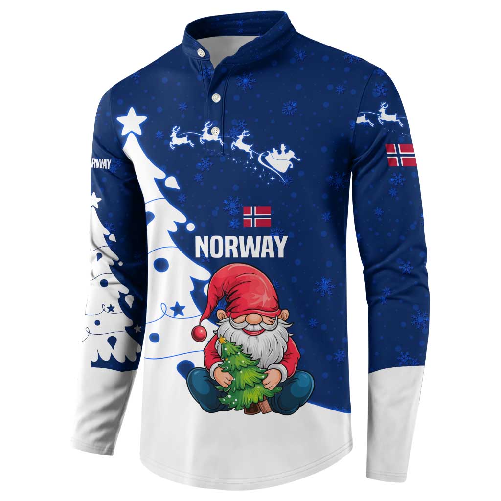 Norway Christmas Button Sweatshirt with Nordic Gnome Santa White Tree and Snowflake - Wonder Print Shop