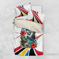 Antigua And Barbuda Independence Day Bedding Set Tropical Island Map Floral Sunburst