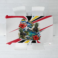 Antigua And Barbuda Independence Day Tablecloth Tropical Island Map Floral Sunburst