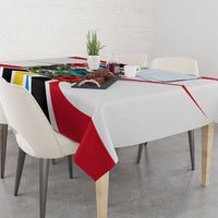 Antigua And Barbuda Independence Day Tablecloth Tropical Island Map Floral Sunburst