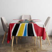 Antigua And Barbuda Independence Day Tablecloth Tropical Island Map Floral Sunburst