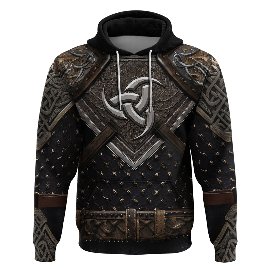 Legendary Viking Armor Hoodie Triple Horn Saga - Wonder Print Shop