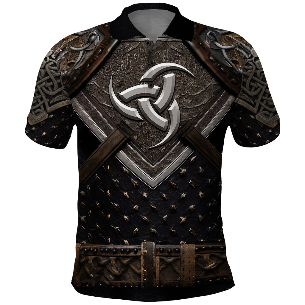 Legendary Viking Armor Polo Shirt Triple Horn Saga - Wonder Print Shop