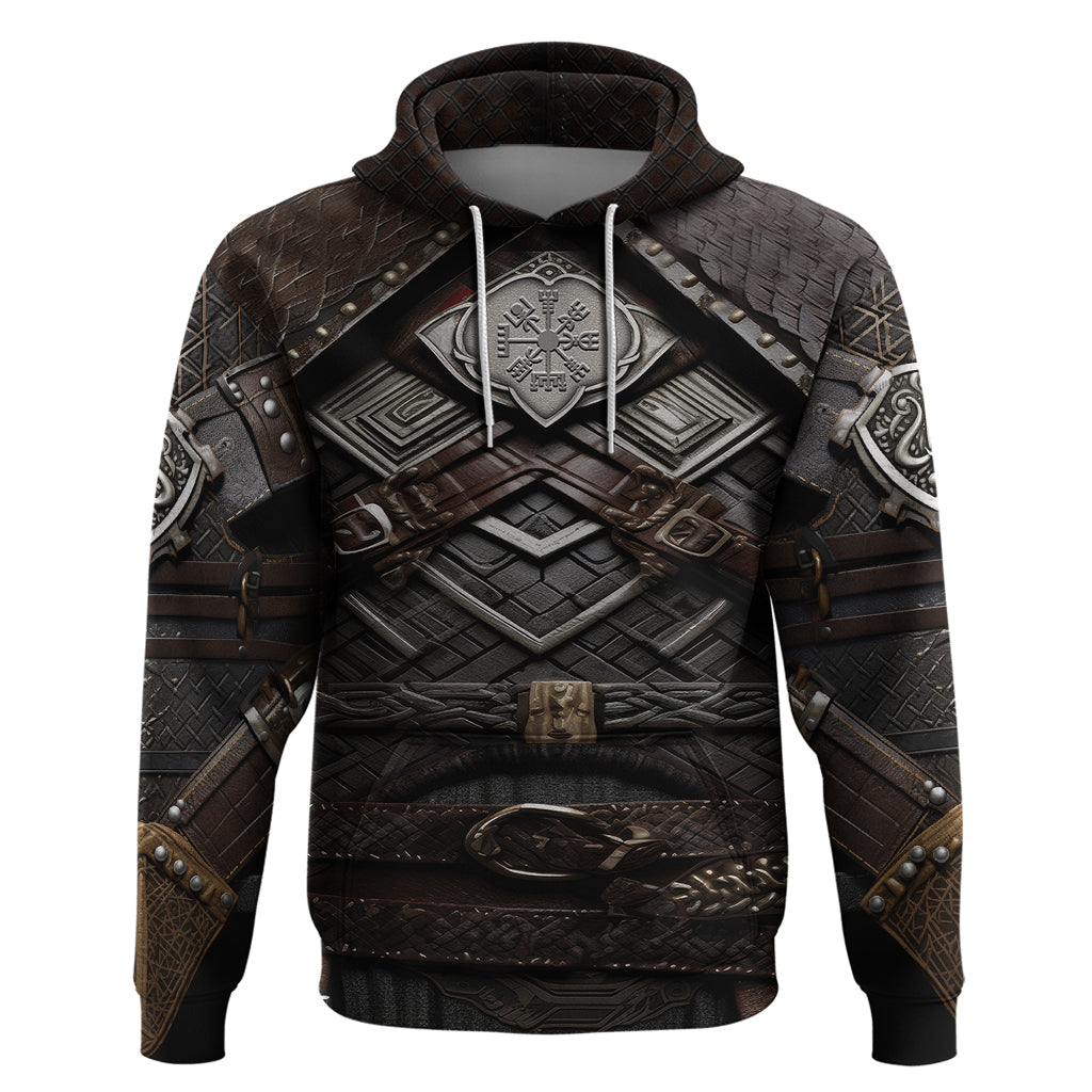 Viking Warrior Armor Hoodie Fenrir Wolf Symbol - Wonder Print Shop