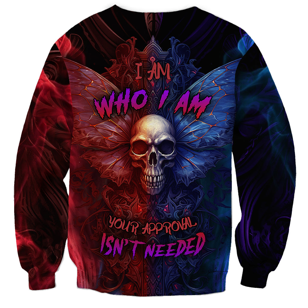 Multicolor graphic sweatshirt with skull and wings, bold front lettering